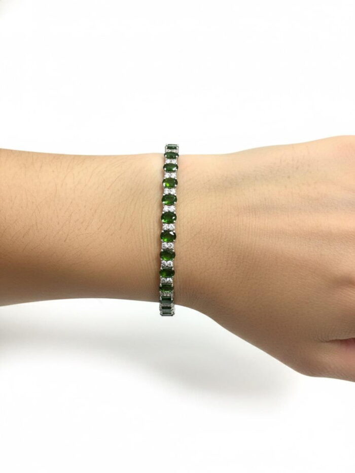 Chrome Diopside, White Cubic Zirconia