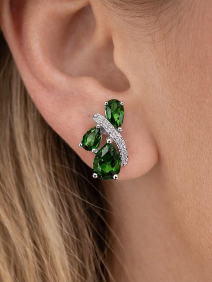 Chrome Diopside, White Cubic Zirconia
