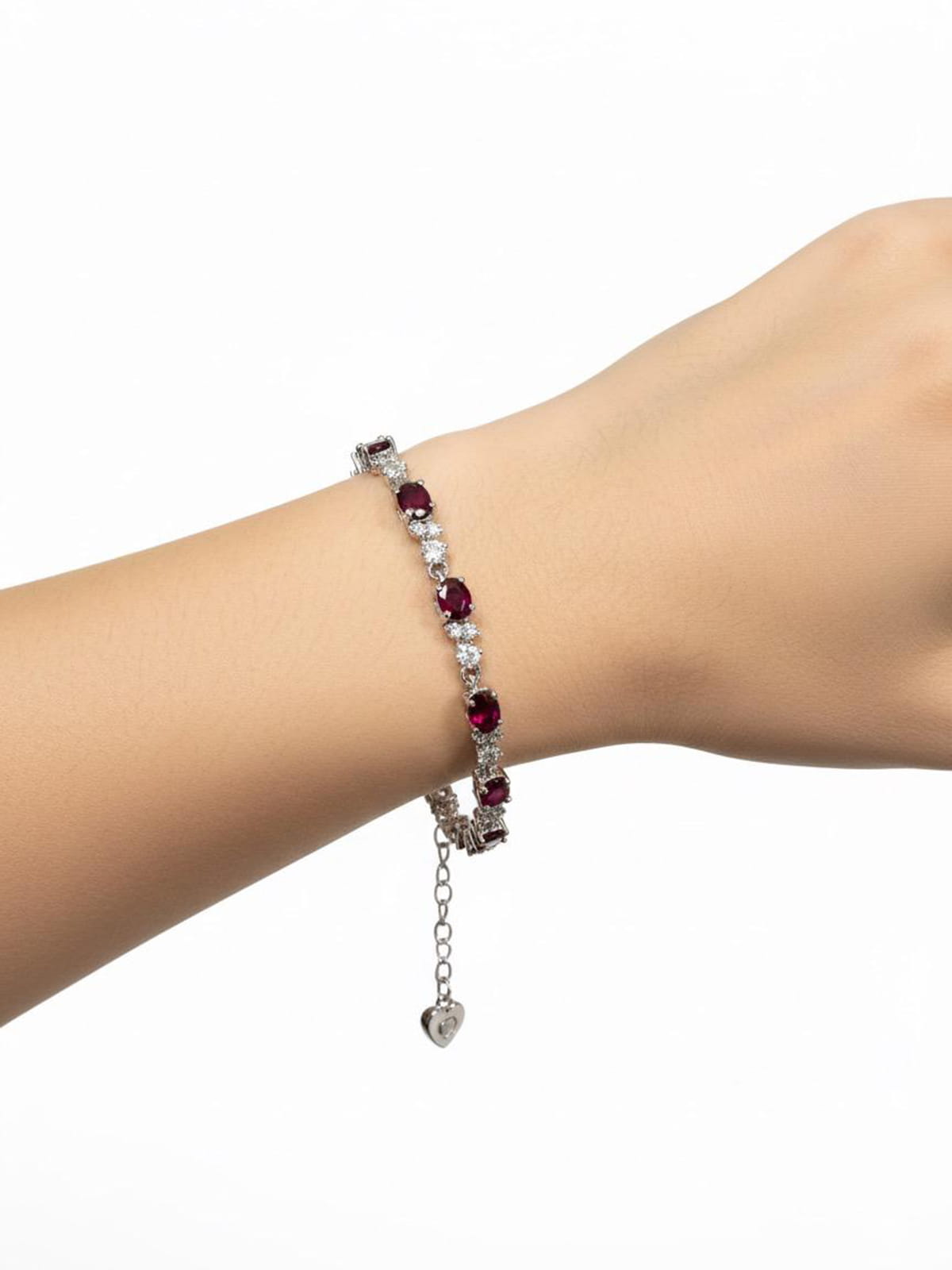 Burma Ruby, White Cubic Zirconia