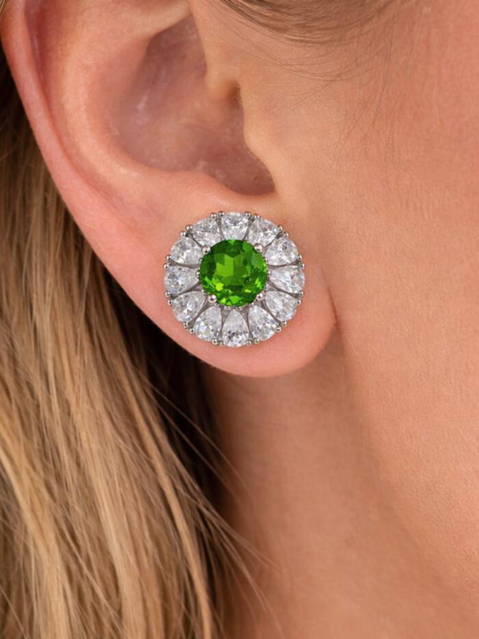 Chrome Diopside, White Cubic Zirconia
