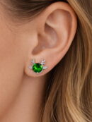 Chrome Diopside, White Cubic Zirconia