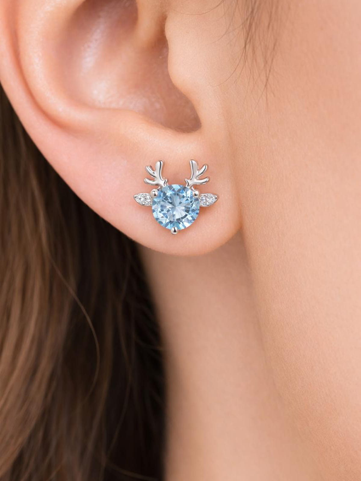 Swiss Blue Topaz, White Cubic Zirconia