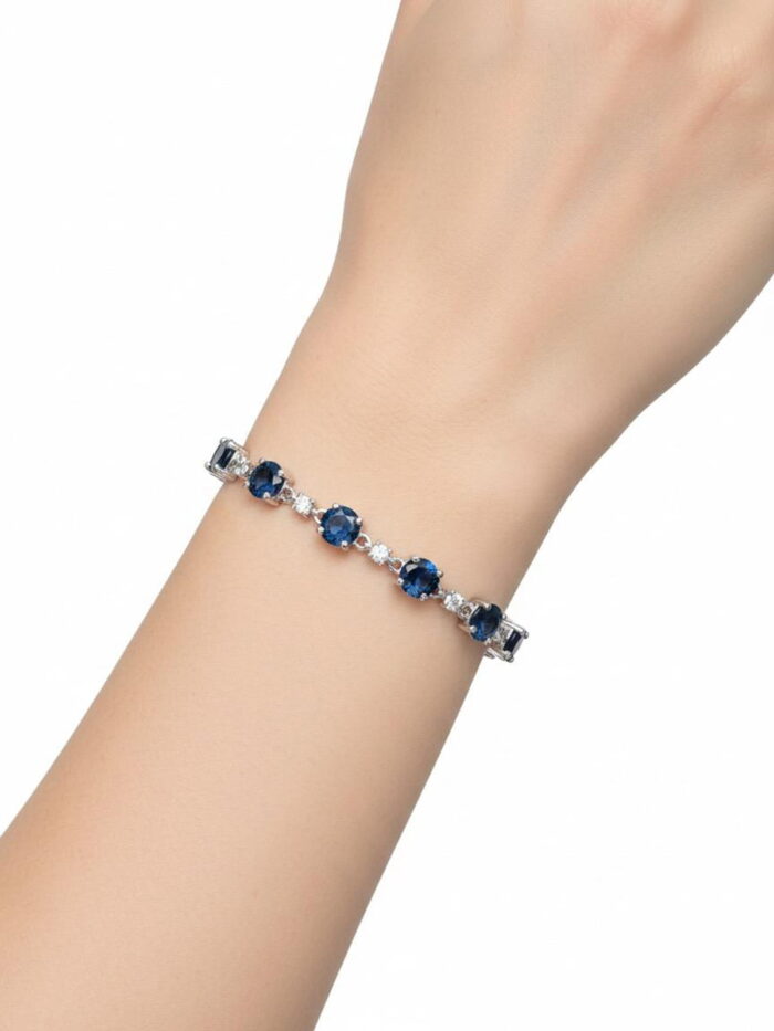 London Blue Topaz, White Cubic Zirconia