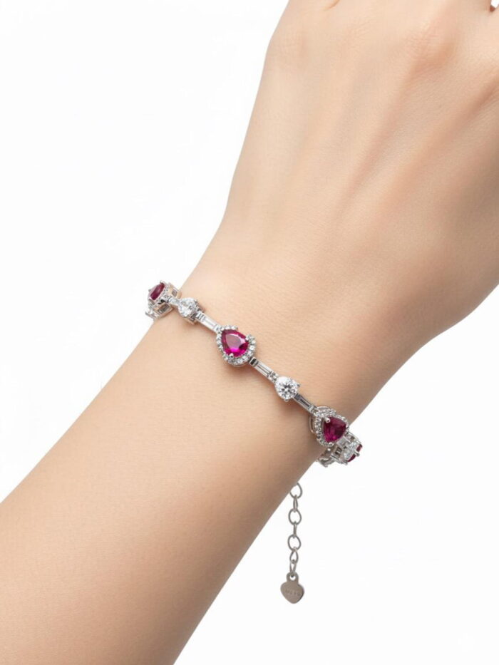 Burma Ruby, White Cubic Zirconia