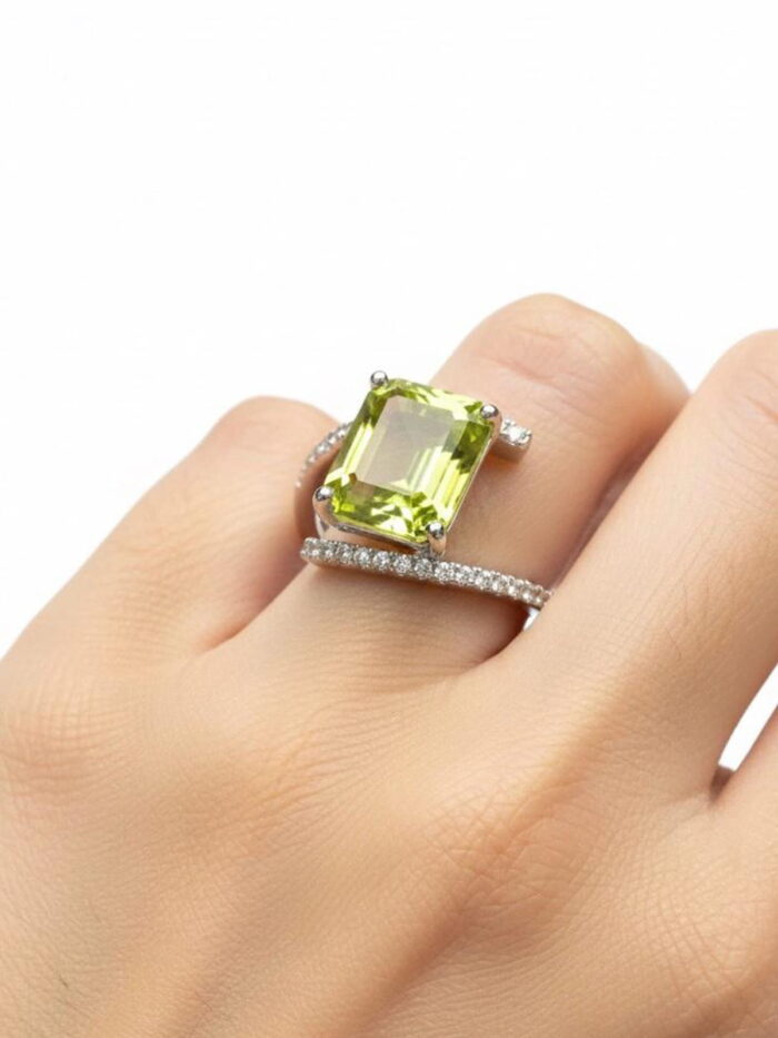 Peridot, White Cubic Zirconia